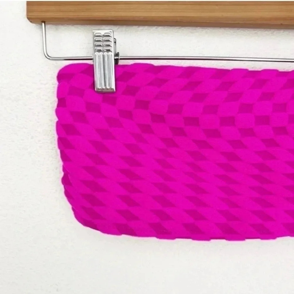 NWT Good American Pink Jacquard Better Band Bikini Top, Size Medium - Picture 3 of 8